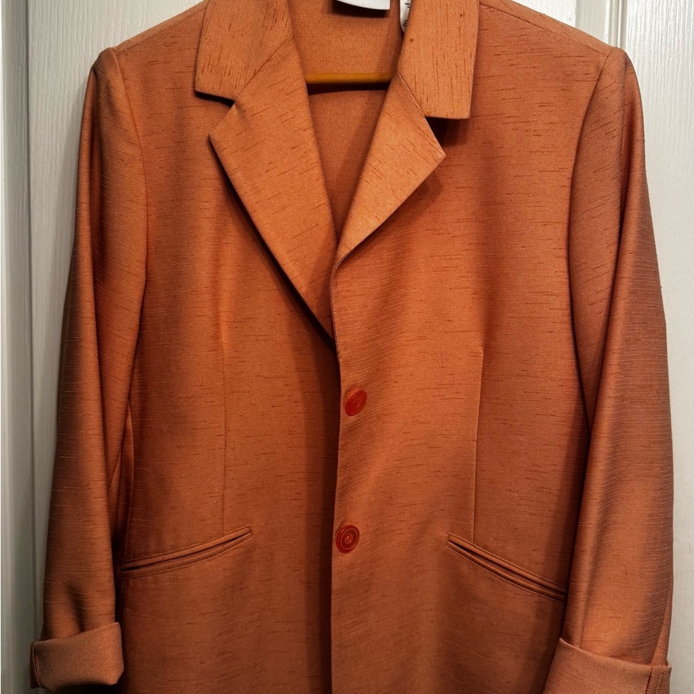 Alfred Dunner Pink-Coral Single-Breasted Blazer